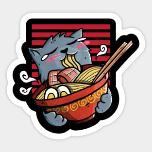 Ramen and a cute Cat Sticker